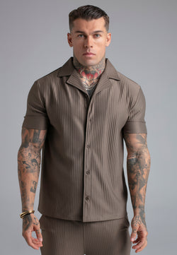 Brown Plisse Shirt