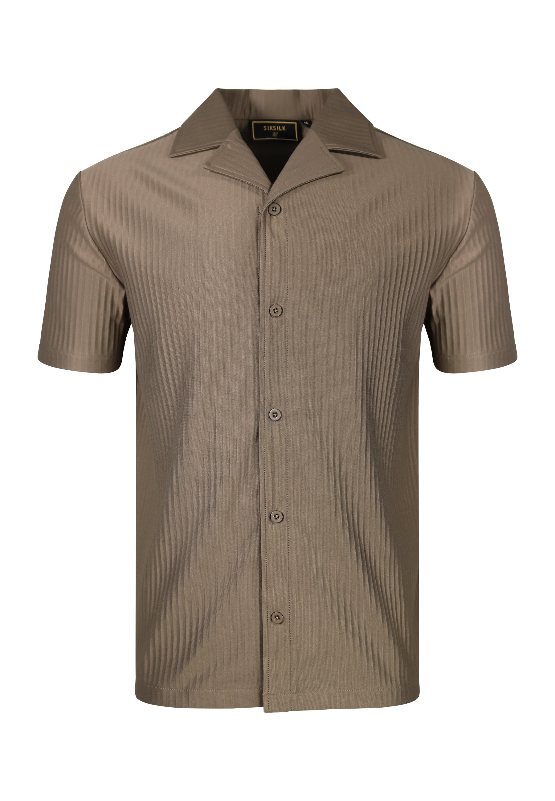 SikSilk Mens Brown Plisse Shirt | SikSilk US