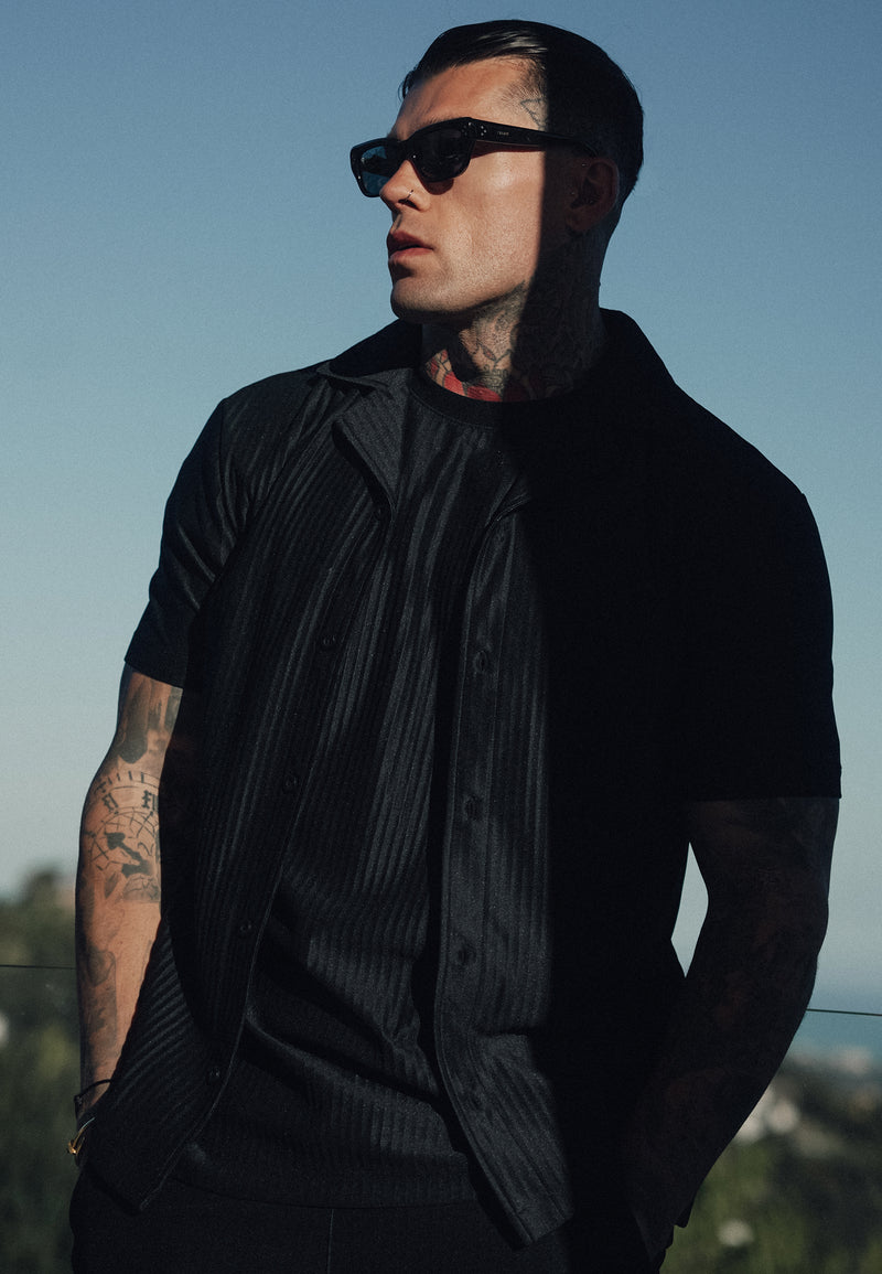 Black Plisse Shirt
