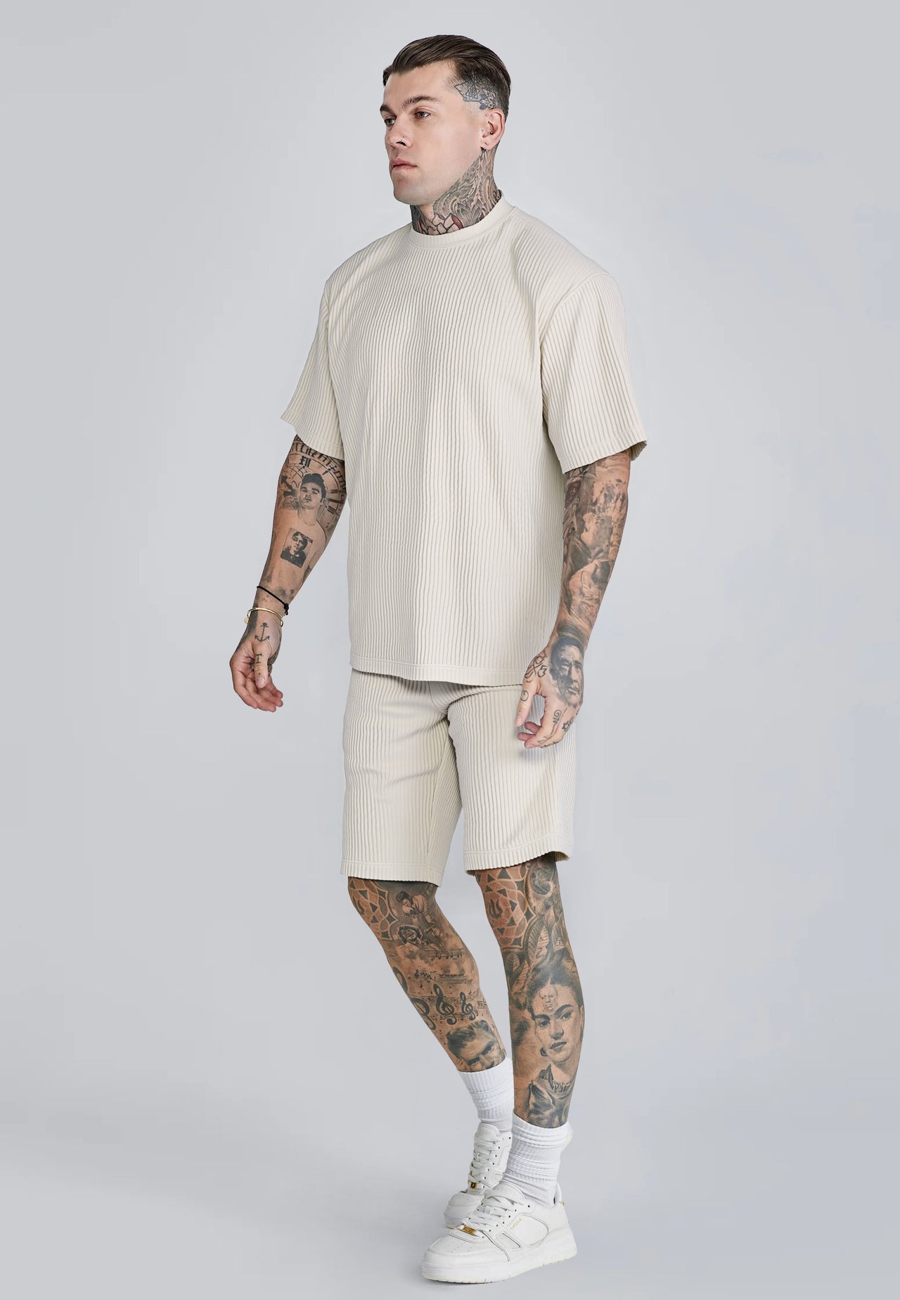 Ecru Plisse Short (1)