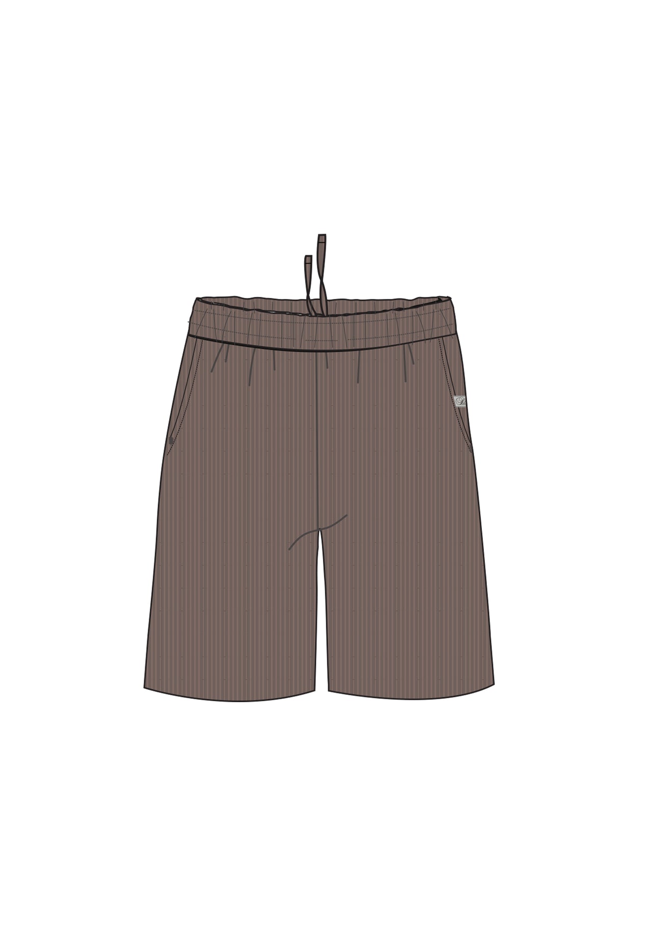 Brown Plisse Short