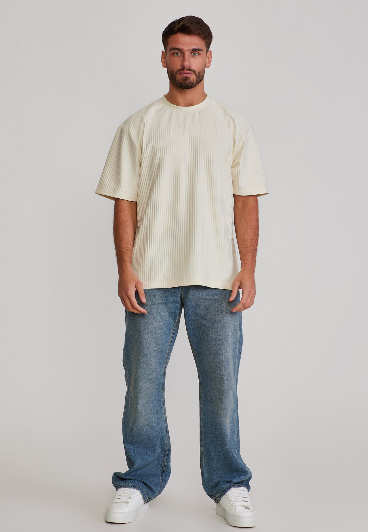 Ecru Plisse T-Shirt (2)