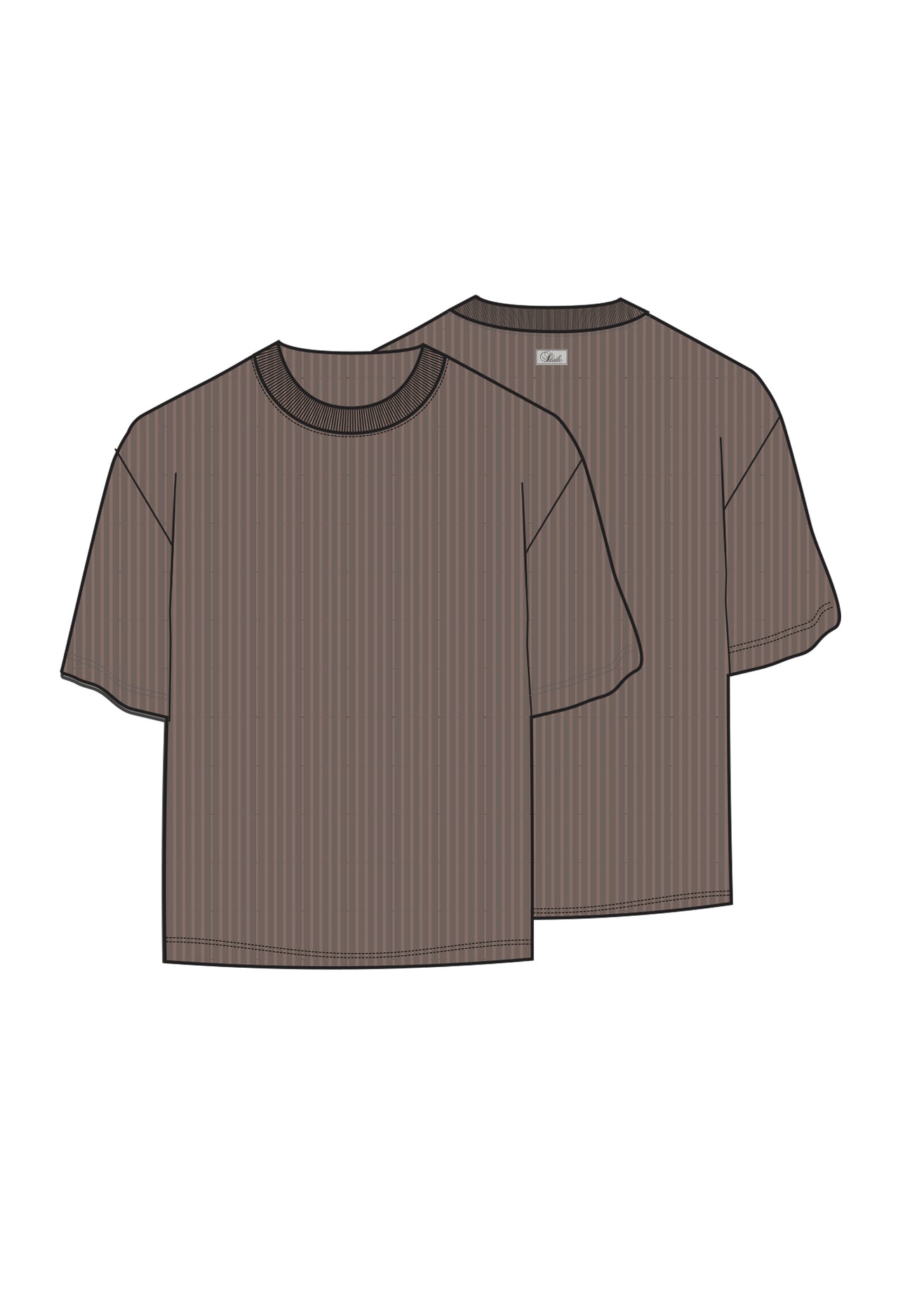 Brown Plisse T-Shirt