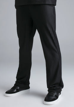 Black Plisse Track Pants