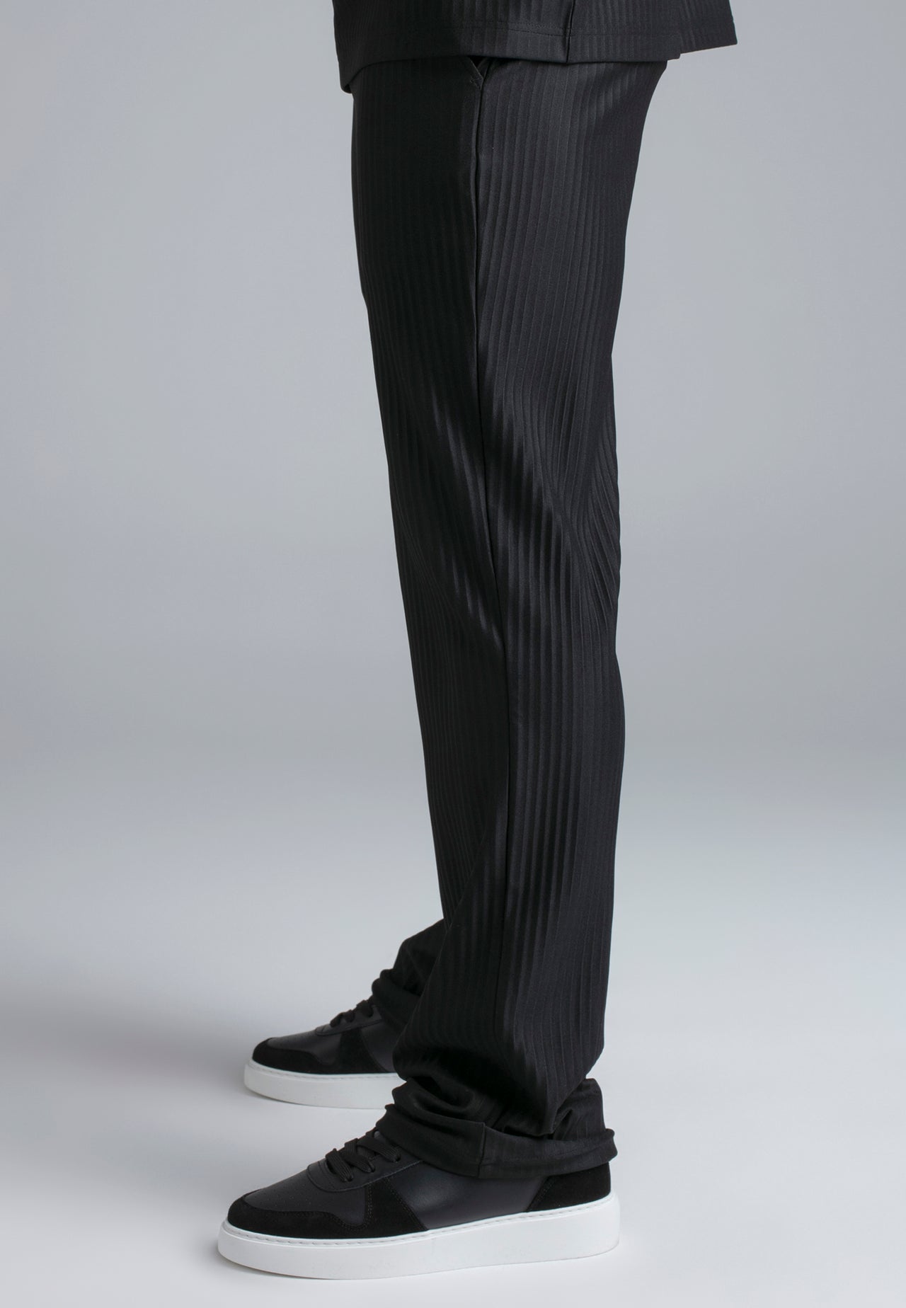 Black Plisse Track Pants (2)