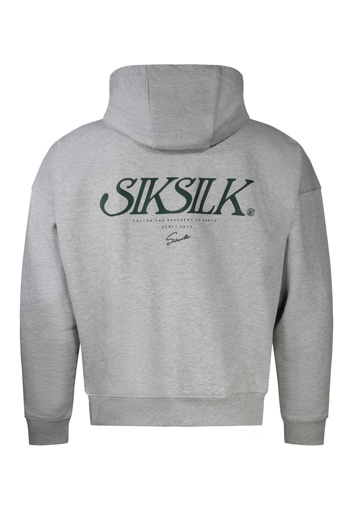 Grey Marl Graphic Full Zip Boxy  Hoodie (6)