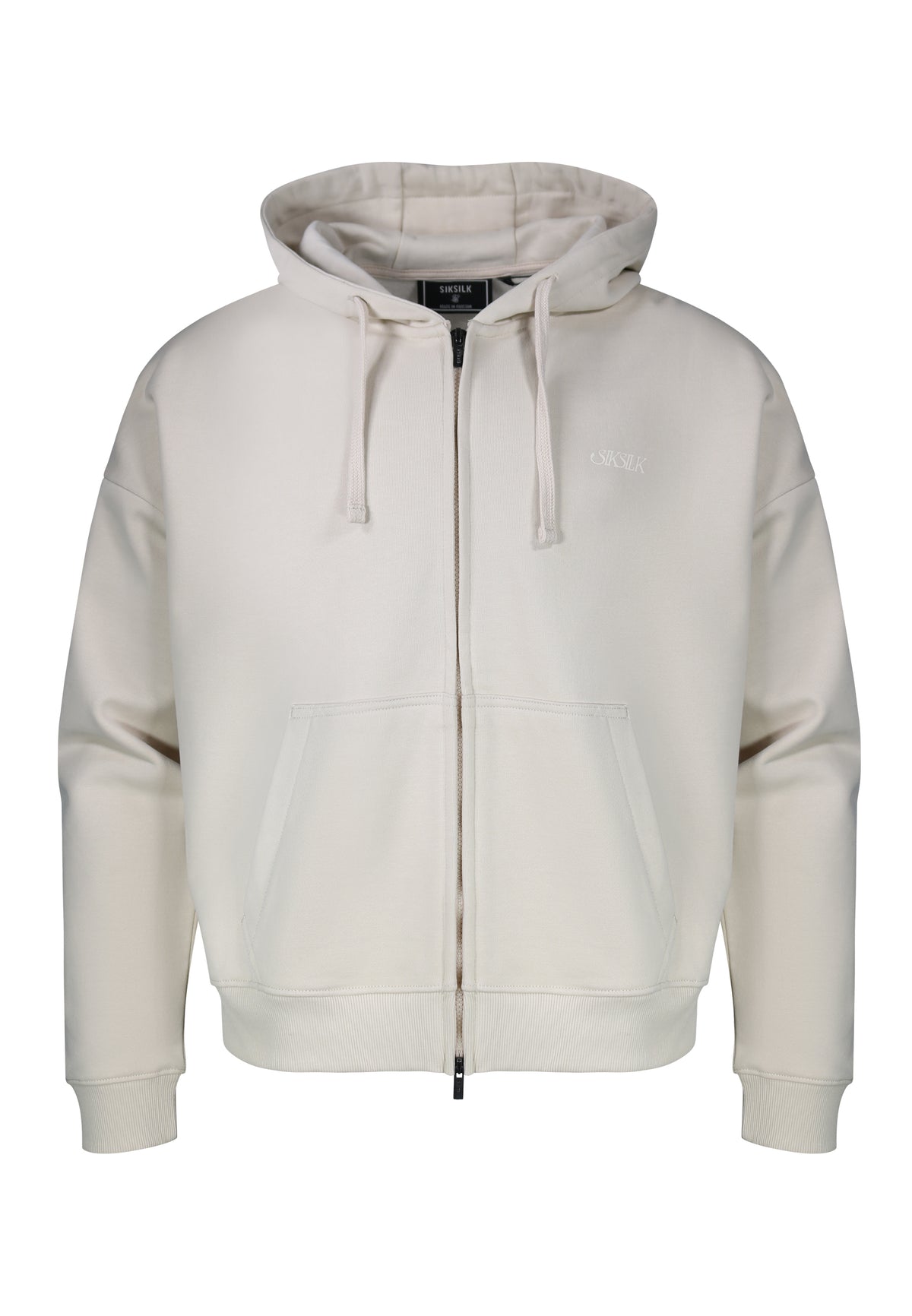Ecru Graphic Full Zip Boxy Hoodie (6)