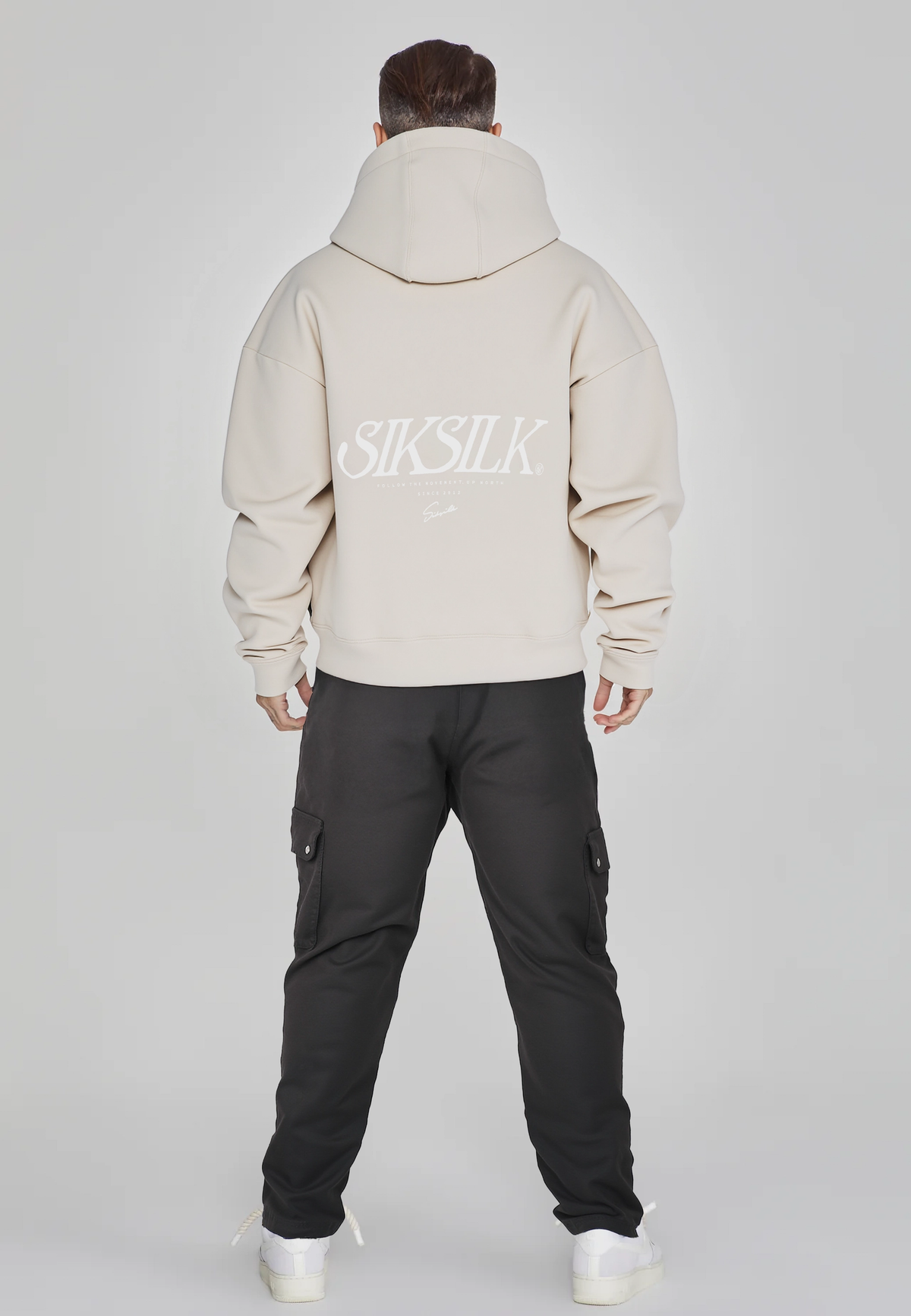 Ecru Graphic Full Zip Boxy Hoodie (4)