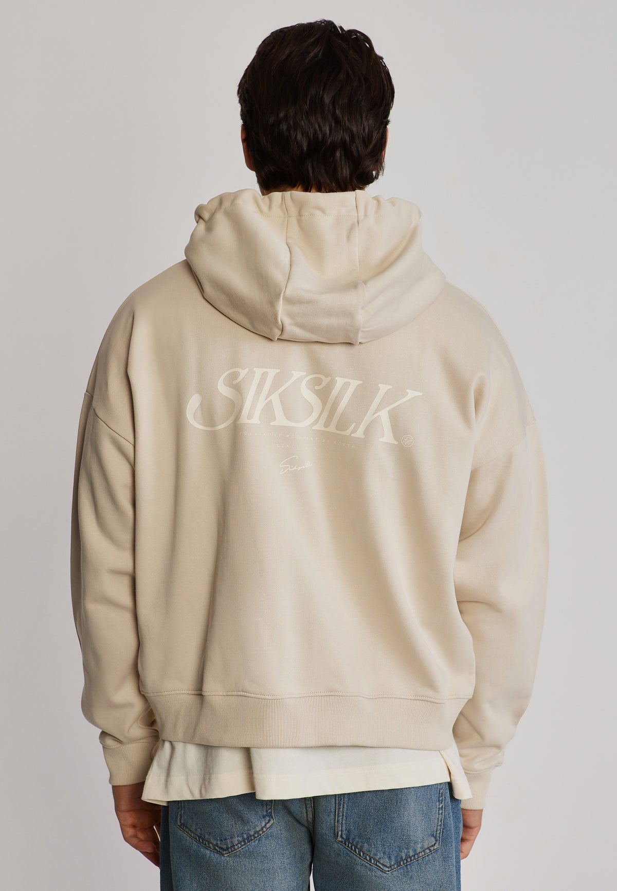 Ecru Graphic Full Zip Boxy Hoodie (5)