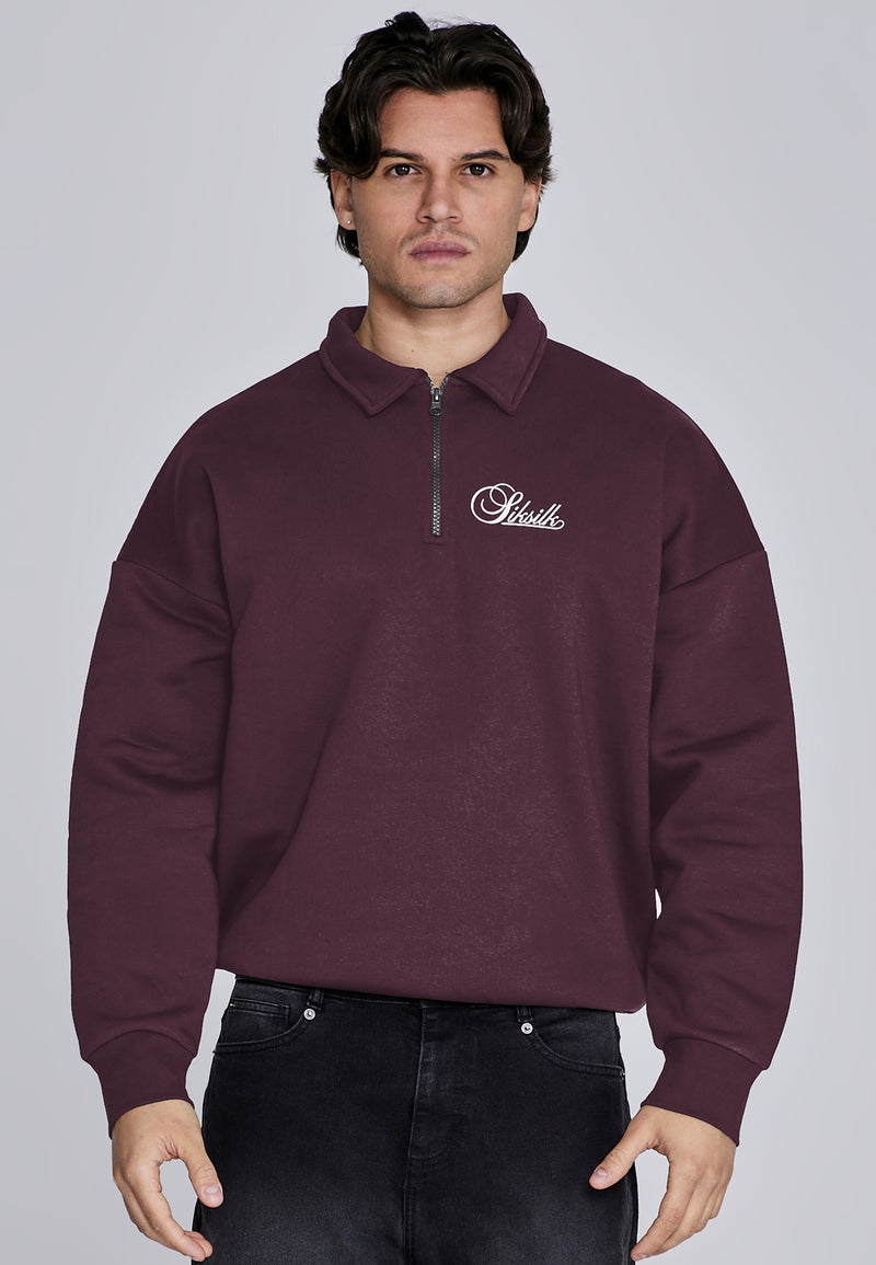 Burgundy Essentials Polo Sweater