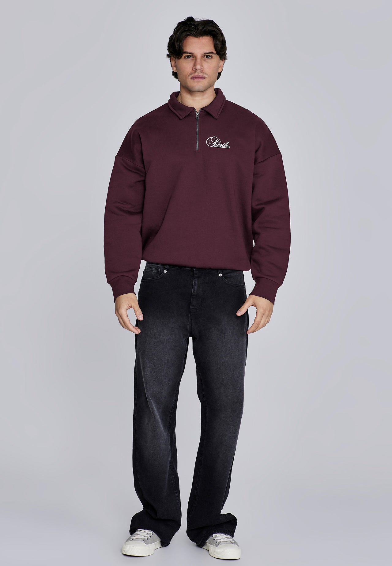 Burgundy Essentials Polo Sweater (2)