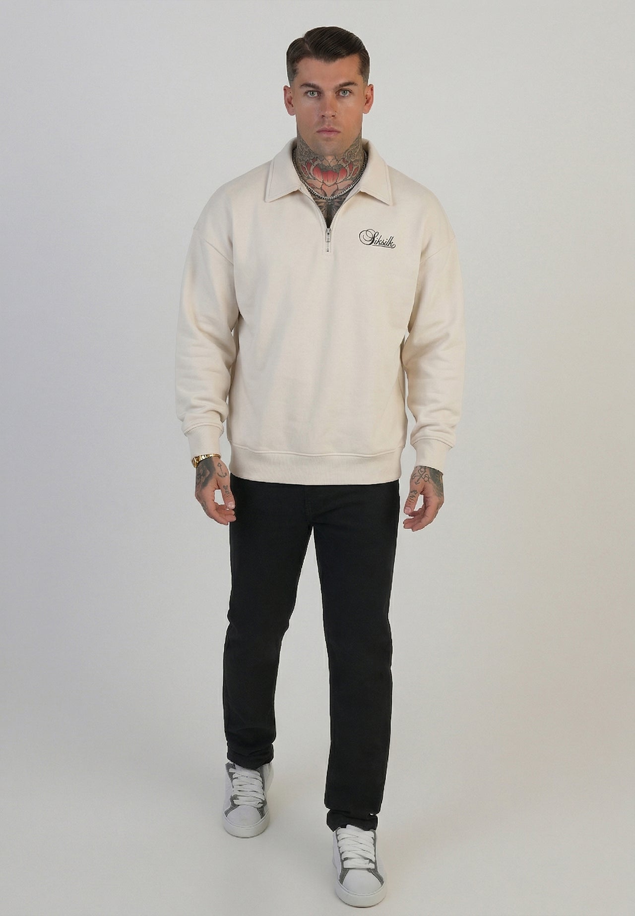 Ecru Essentials Polo Sweater (2)