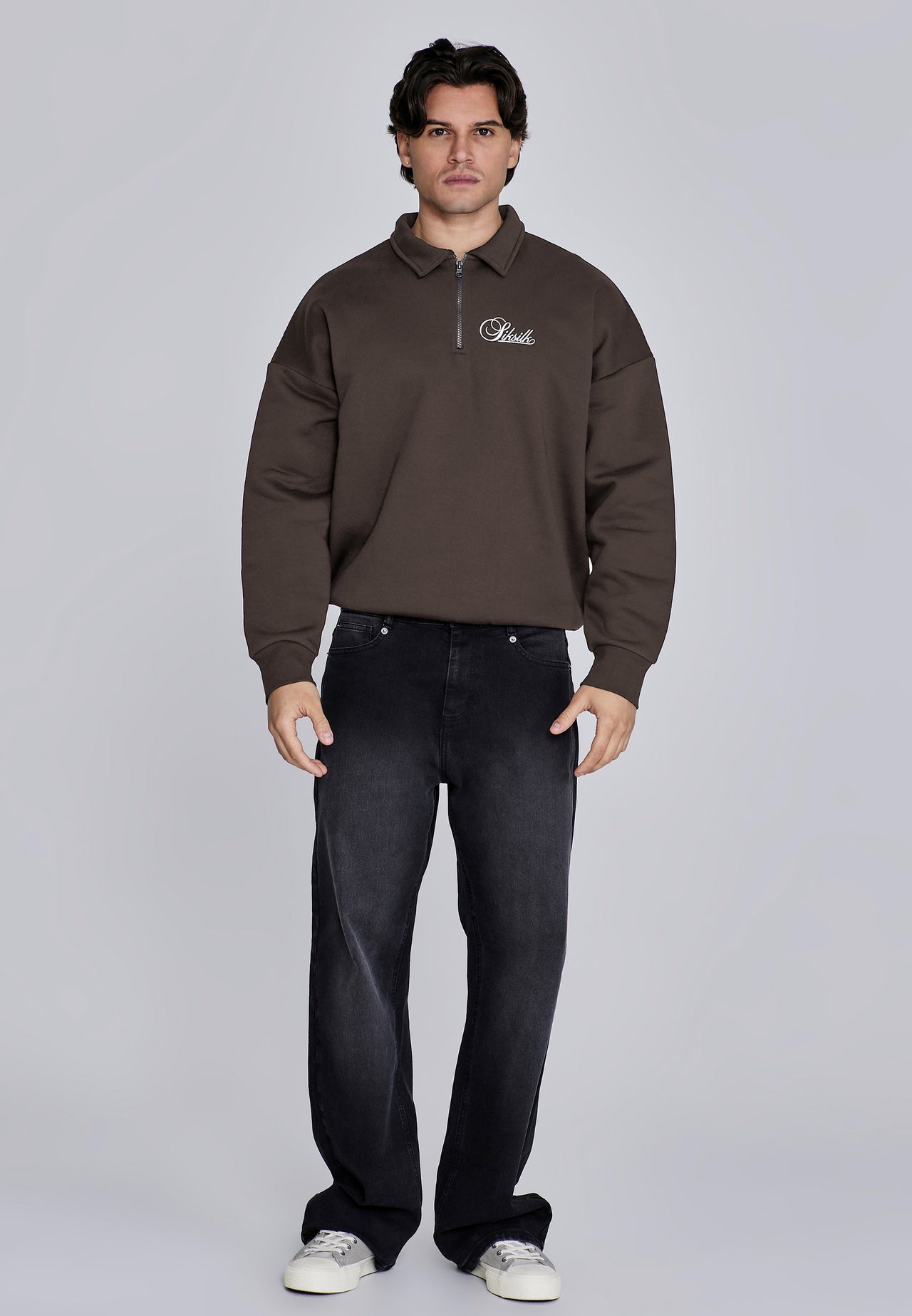 Brown Essentials Polo Sweater (2)