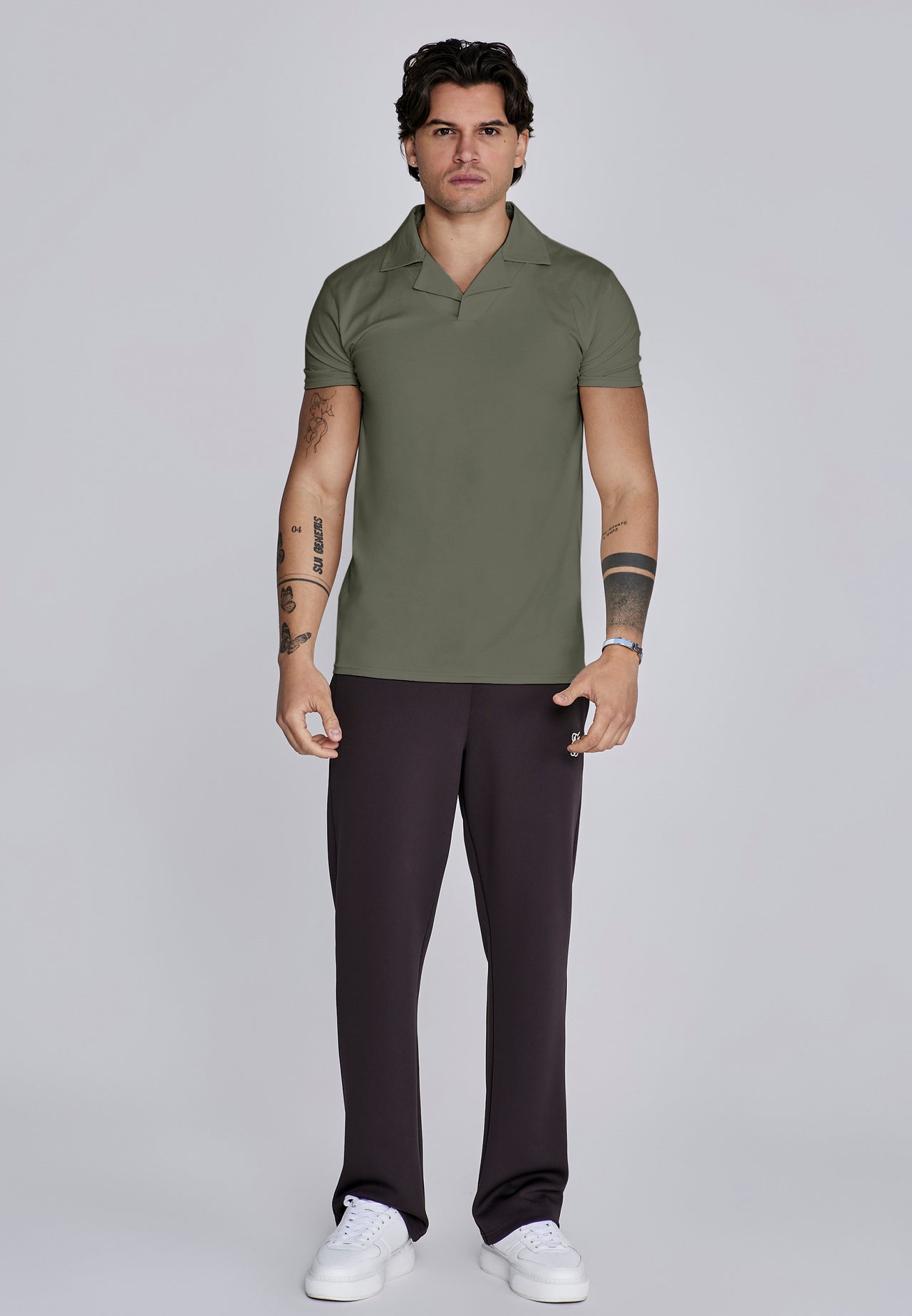 Khaki Green Revere Polo (3)