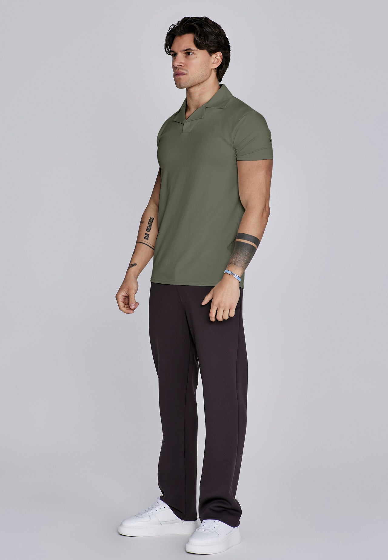 Khaki Green Revere Polo (4)