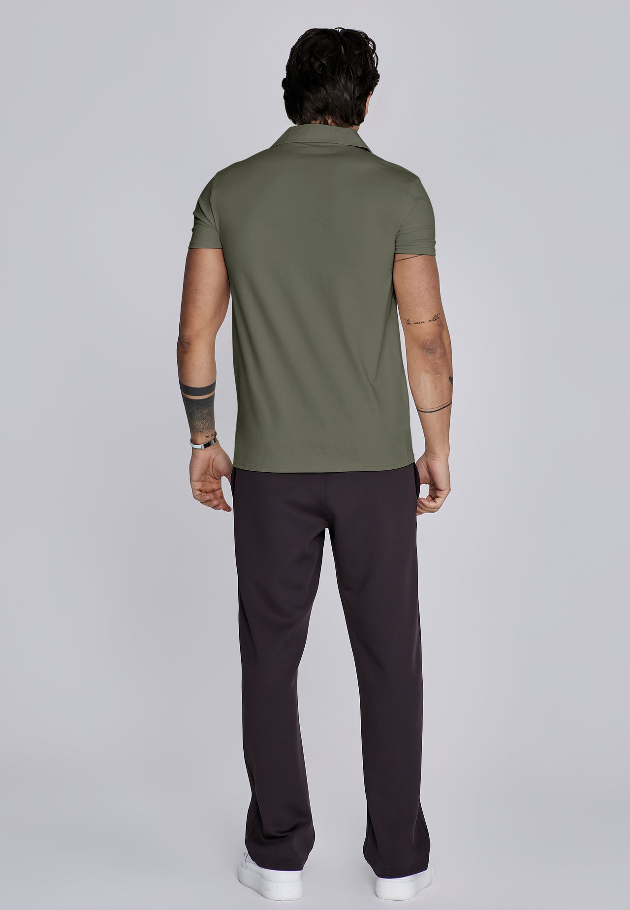 Khaki Green Revere Polo (5)