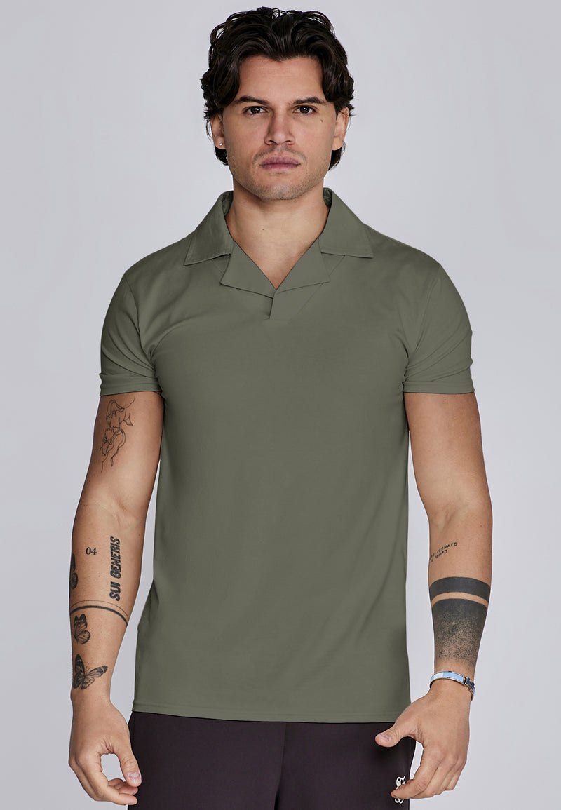 Khaki Green Revere Polo