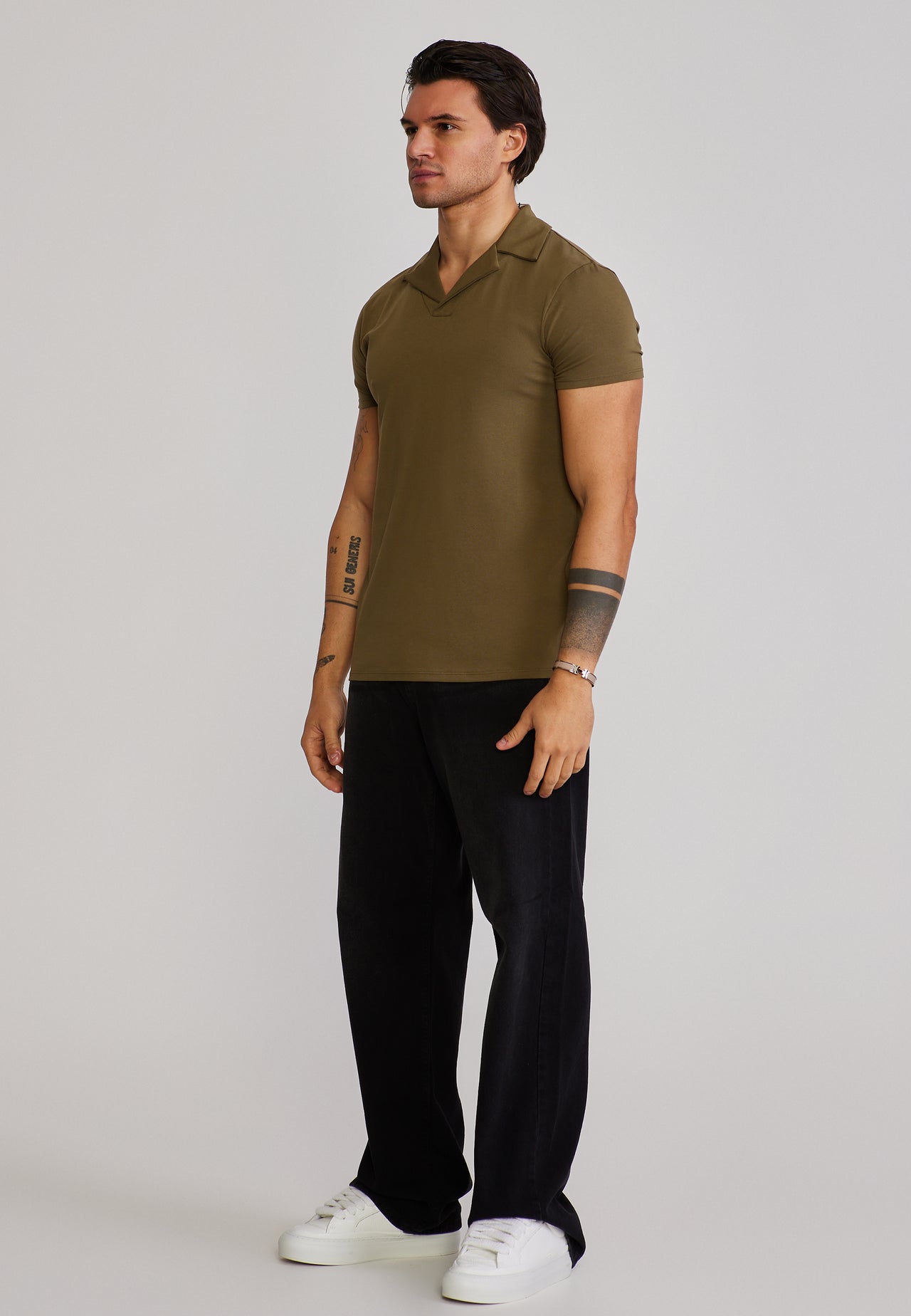 Khaki Green Revere Polo (3)