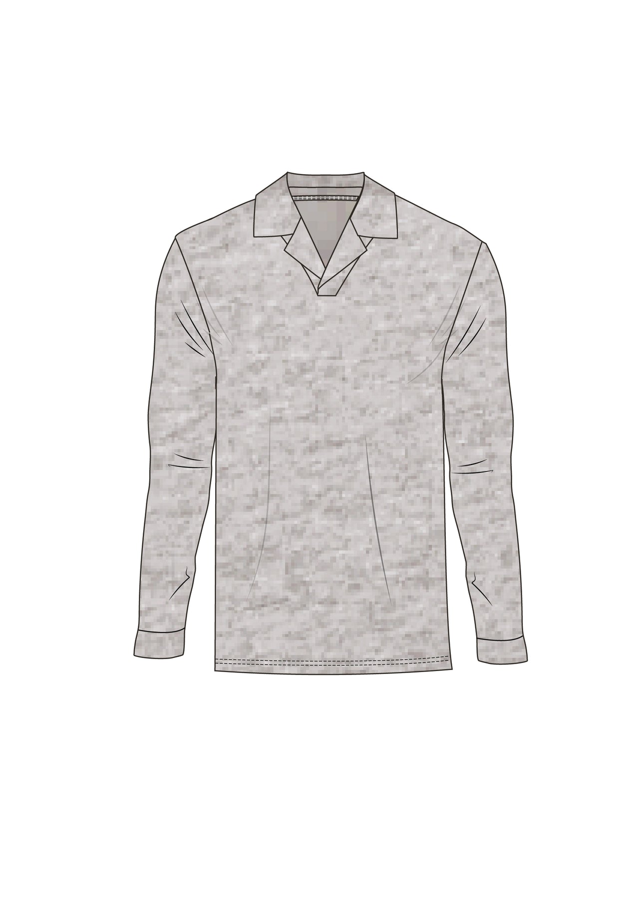 Grey Marl LS Revere Polo