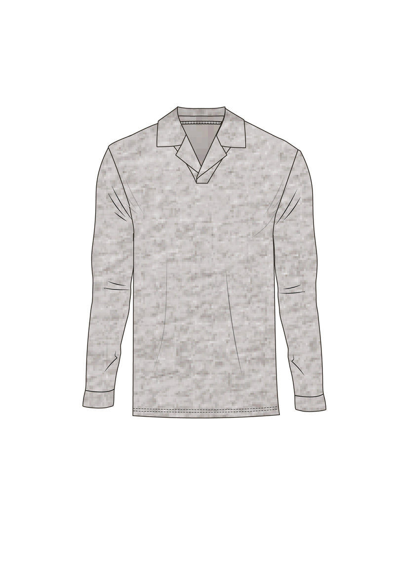 Grey Marl LS Revere Polo