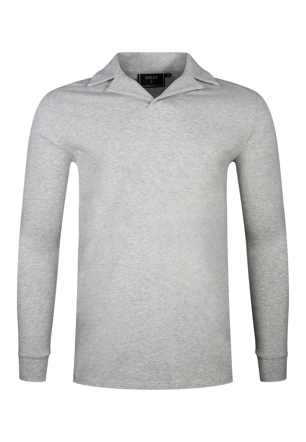 Grey Marl LS Revere Polo (5)