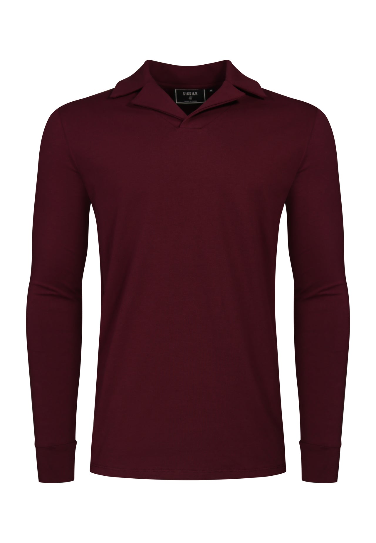 Burgundy LS Revere Polo (5)