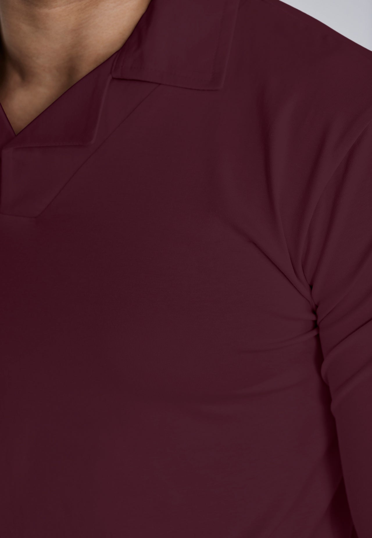 Burgundy LS Revere Polo (1)