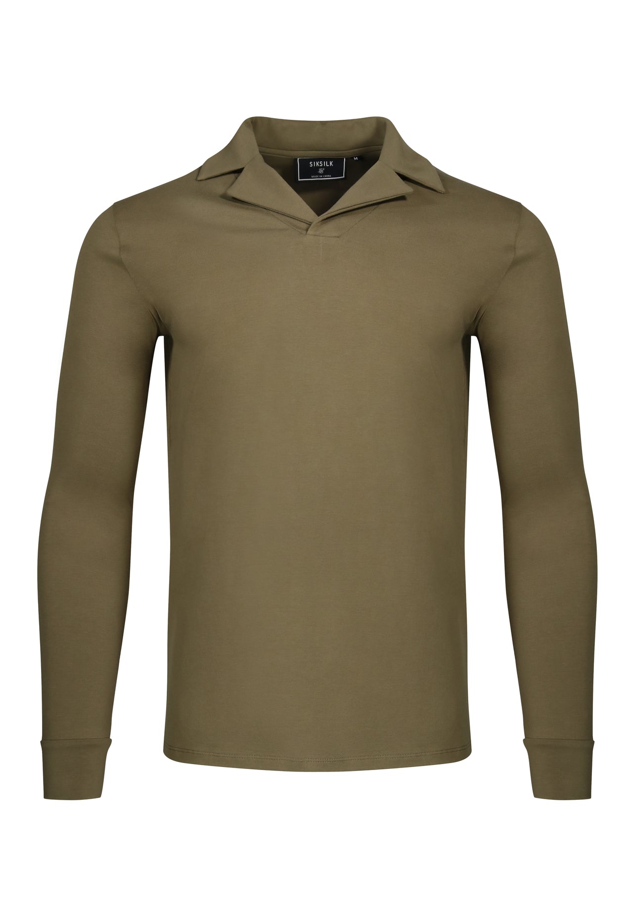 Khaki Green LS Revere Polo (5)