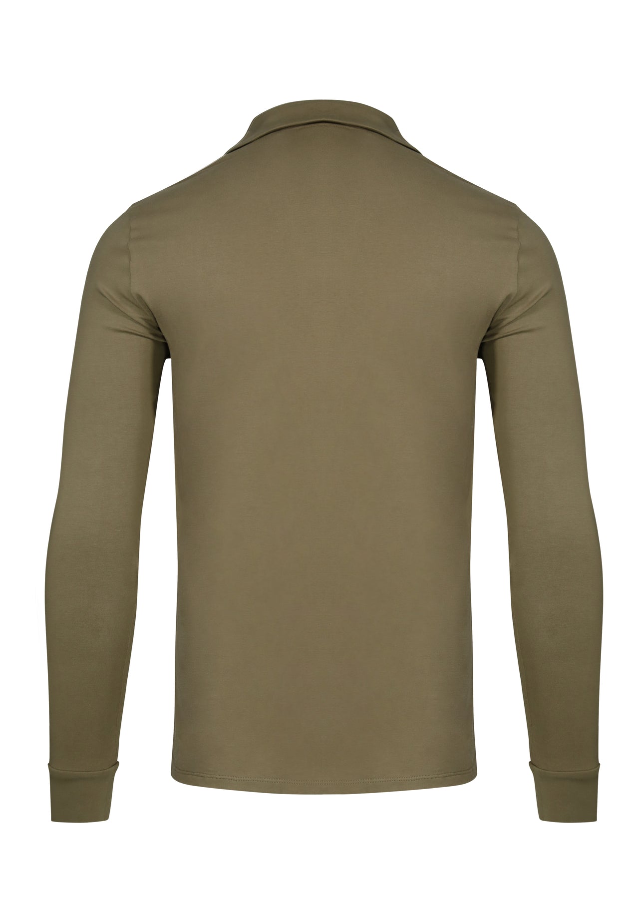 Khaki Green LS Revere Polo (6)