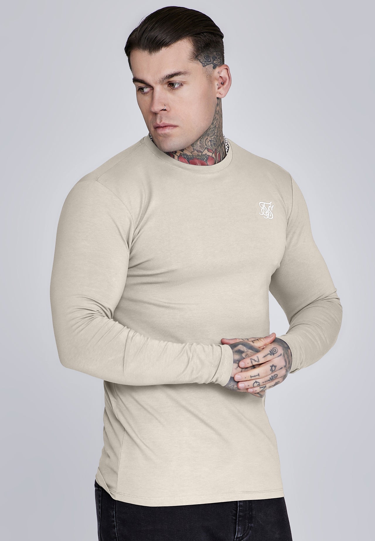 Ecru Essentials LS T-Shirt