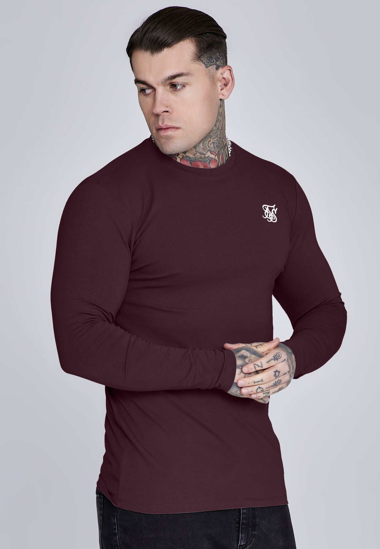 Burgundy Essentials LS T-Shirt