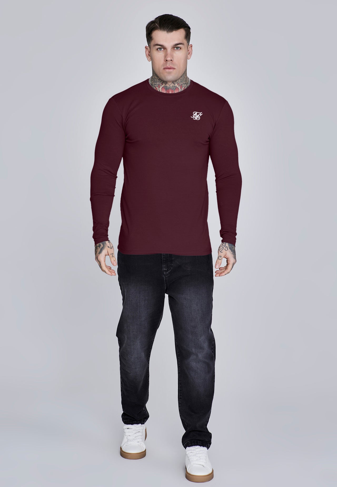 Burgundy Essentials LS T-Shirt (2)