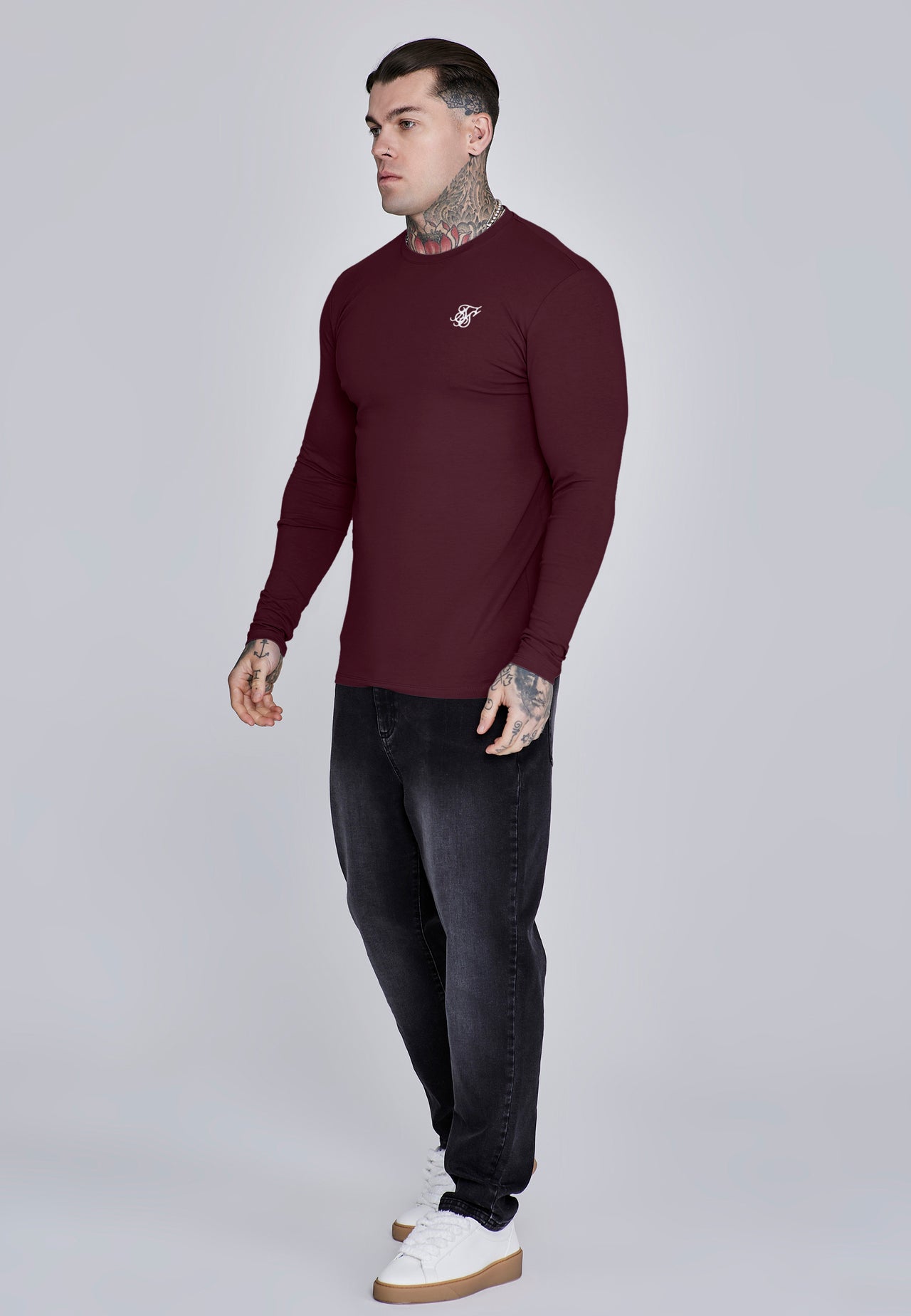Burgundy Essentials LS T-Shirt (3)