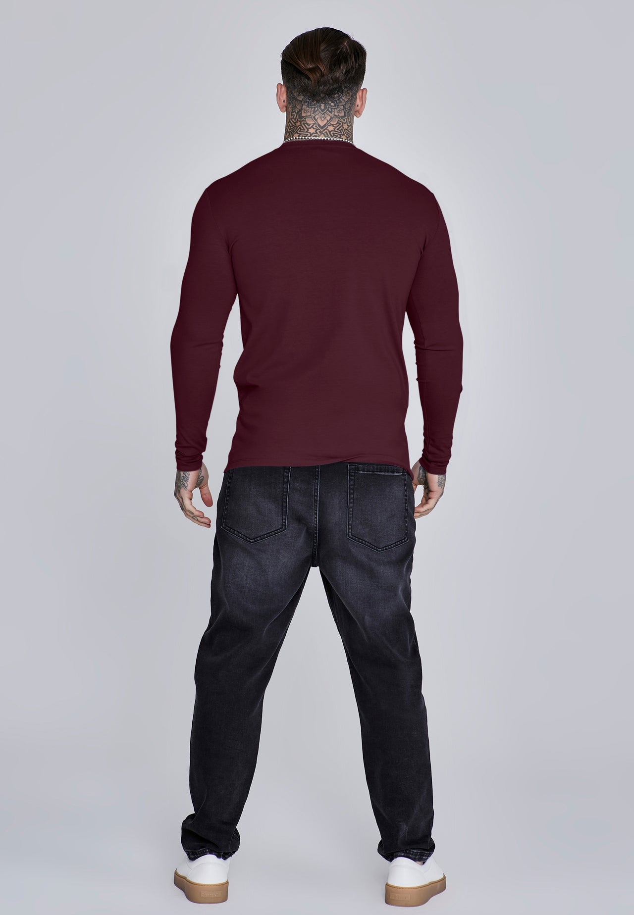 Burgundy Essentials LS T-Shirt (4)