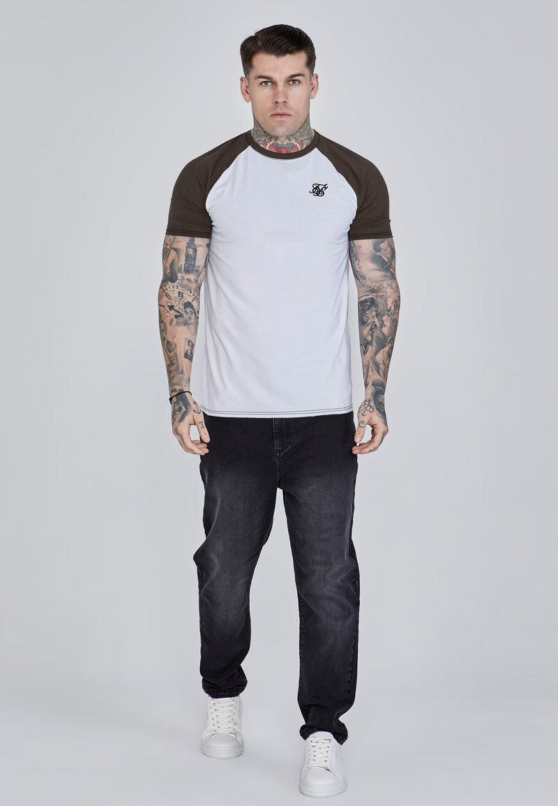 White and Brown Raglan T-Shirt (1)