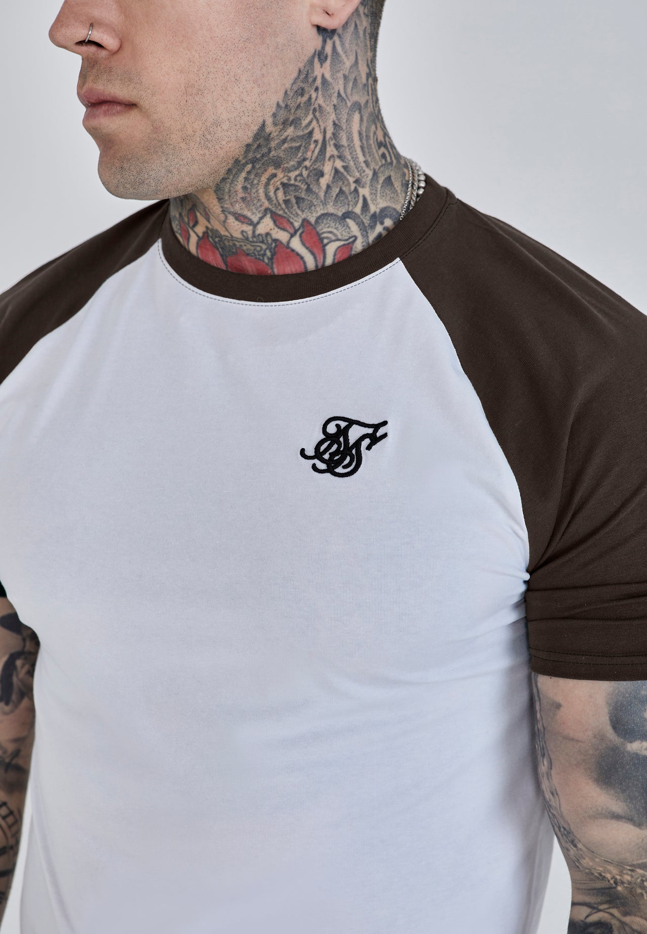 White and Brown Raglan T-Shirt (2)