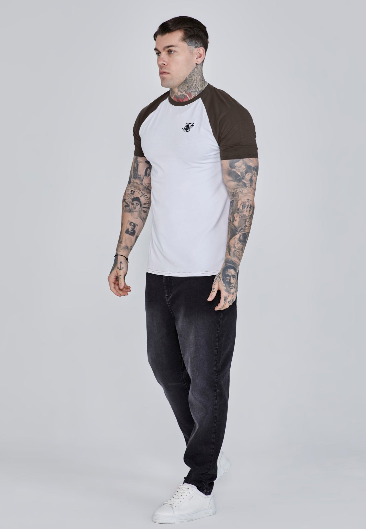 White and Brown Raglan T-Shirt (3)