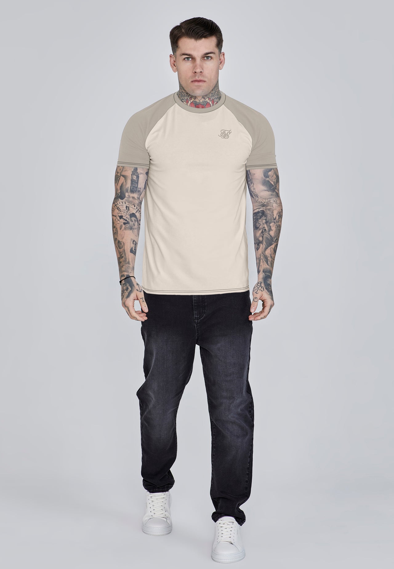 Ecru and Stone Raglan T-Shirt (1)