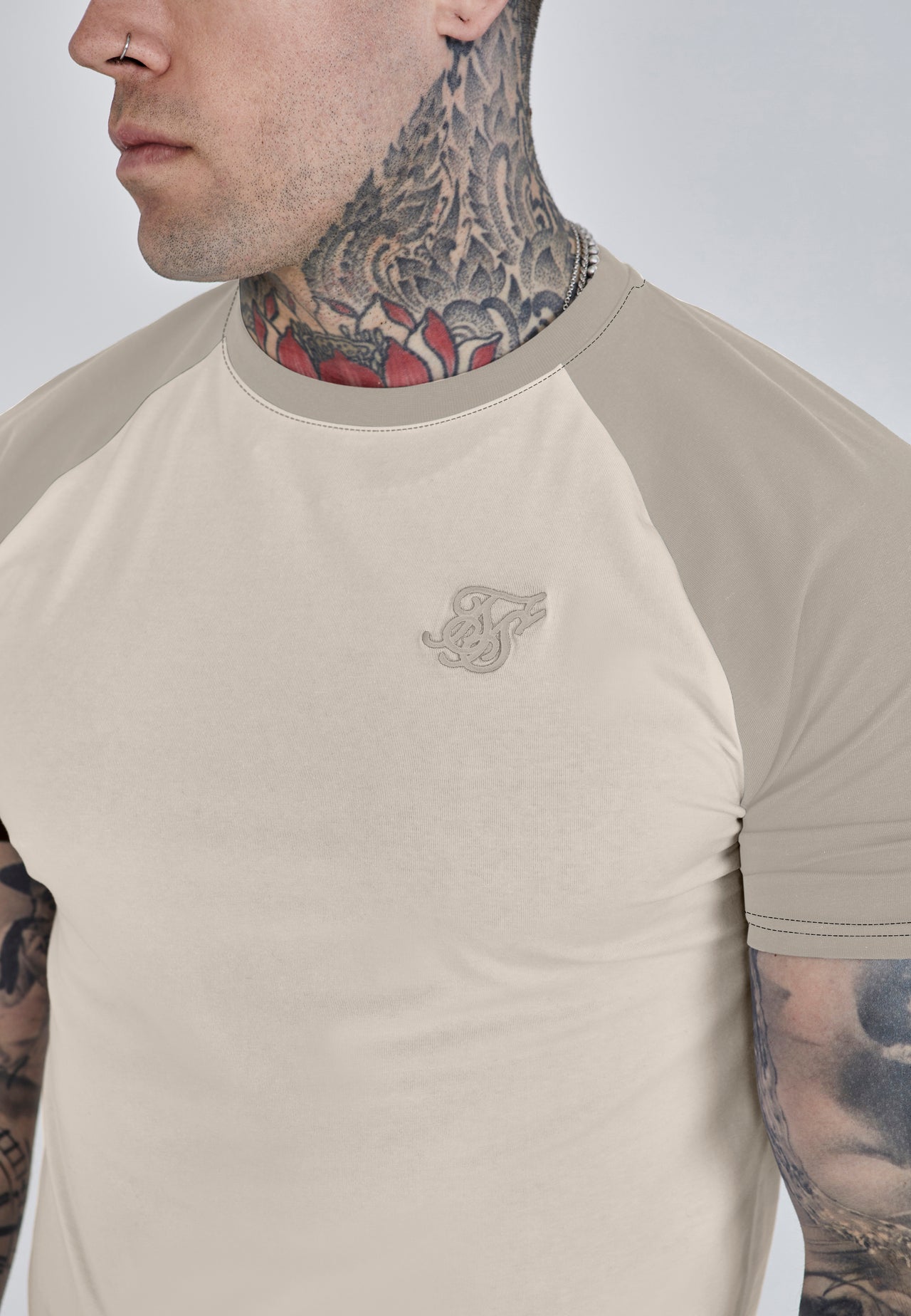 Ecru and Stone Raglan T-Shirt (2)