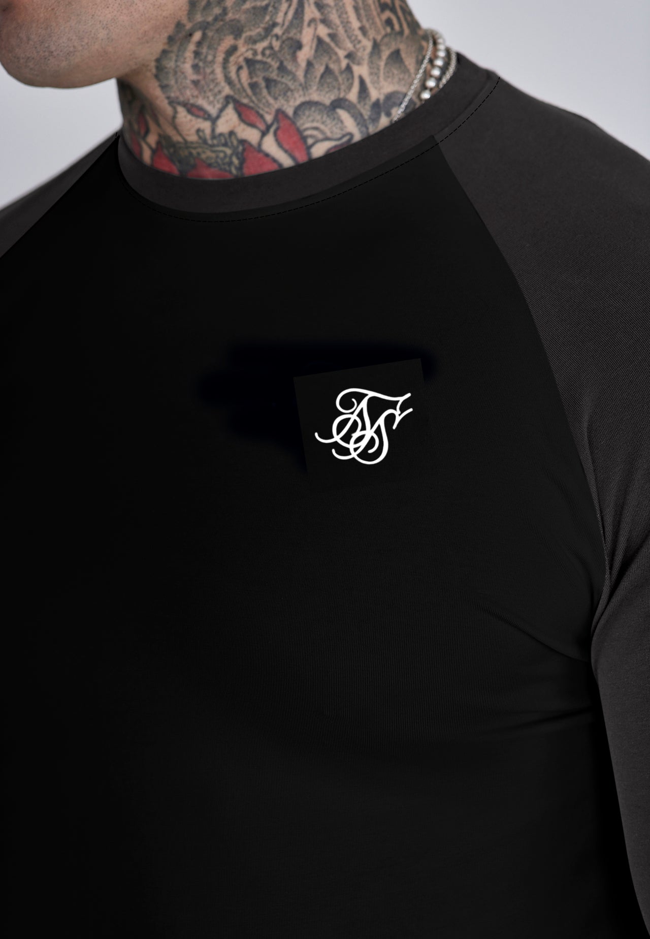 Black and Grey LS Muscle Fit T-Shirt (1)
