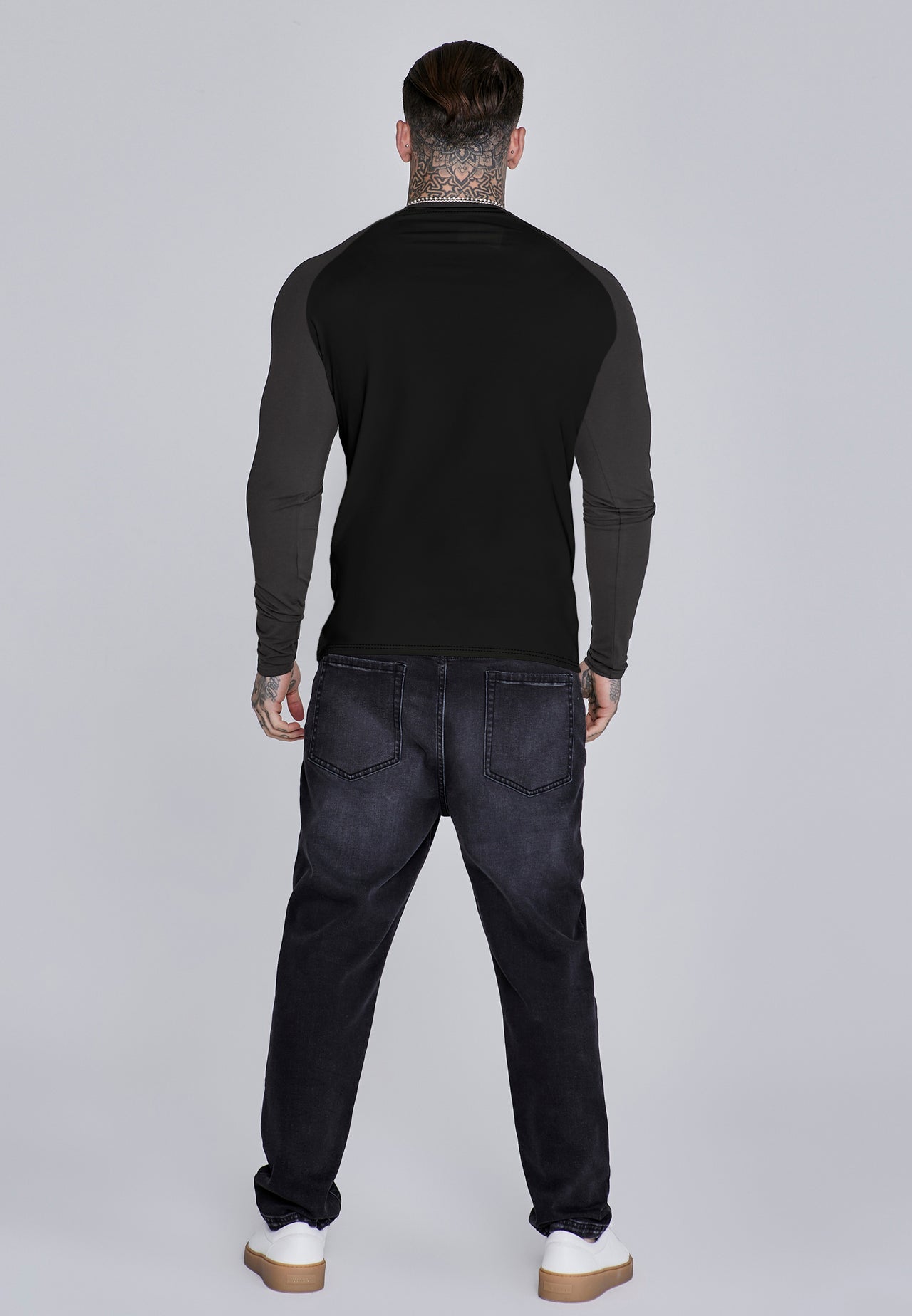 Black and Grey LS Muscle Fit T-Shirt (4)