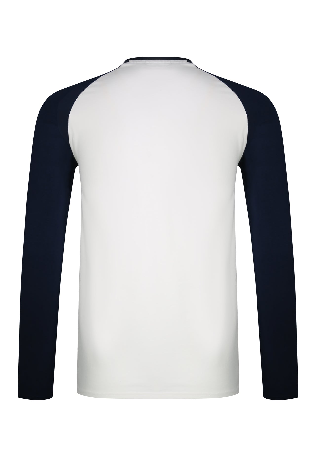 White and Navy LS Muscle Fit T-Shirt (6)