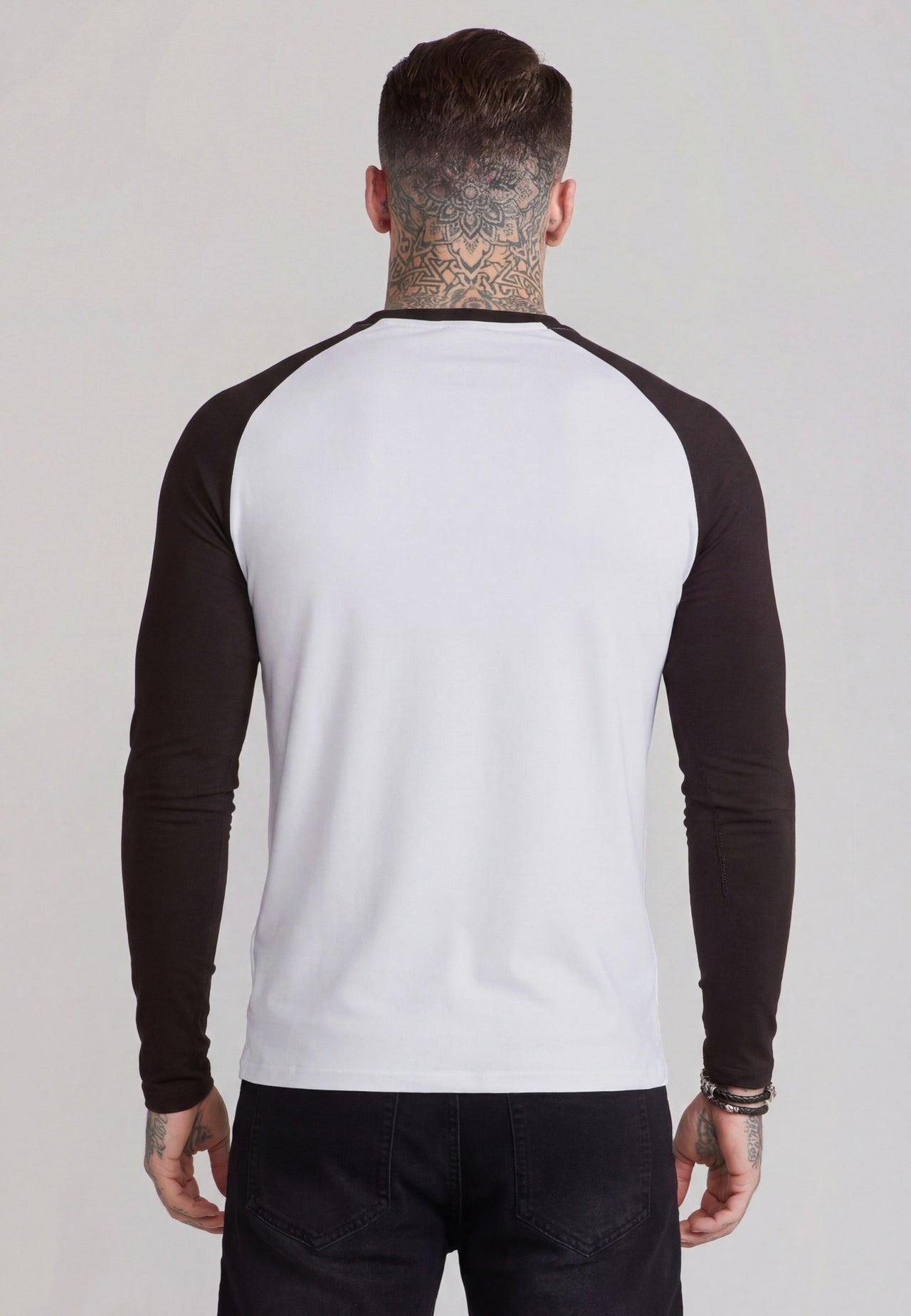 White and Brown LS Muscle Fit T-Shirt (4)