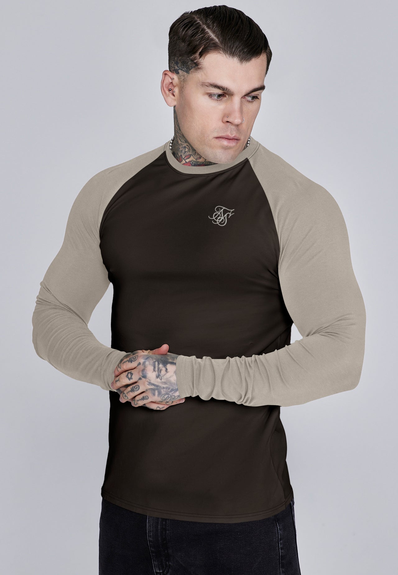 Brown and Stone LS Muscle Fit T-Shirt