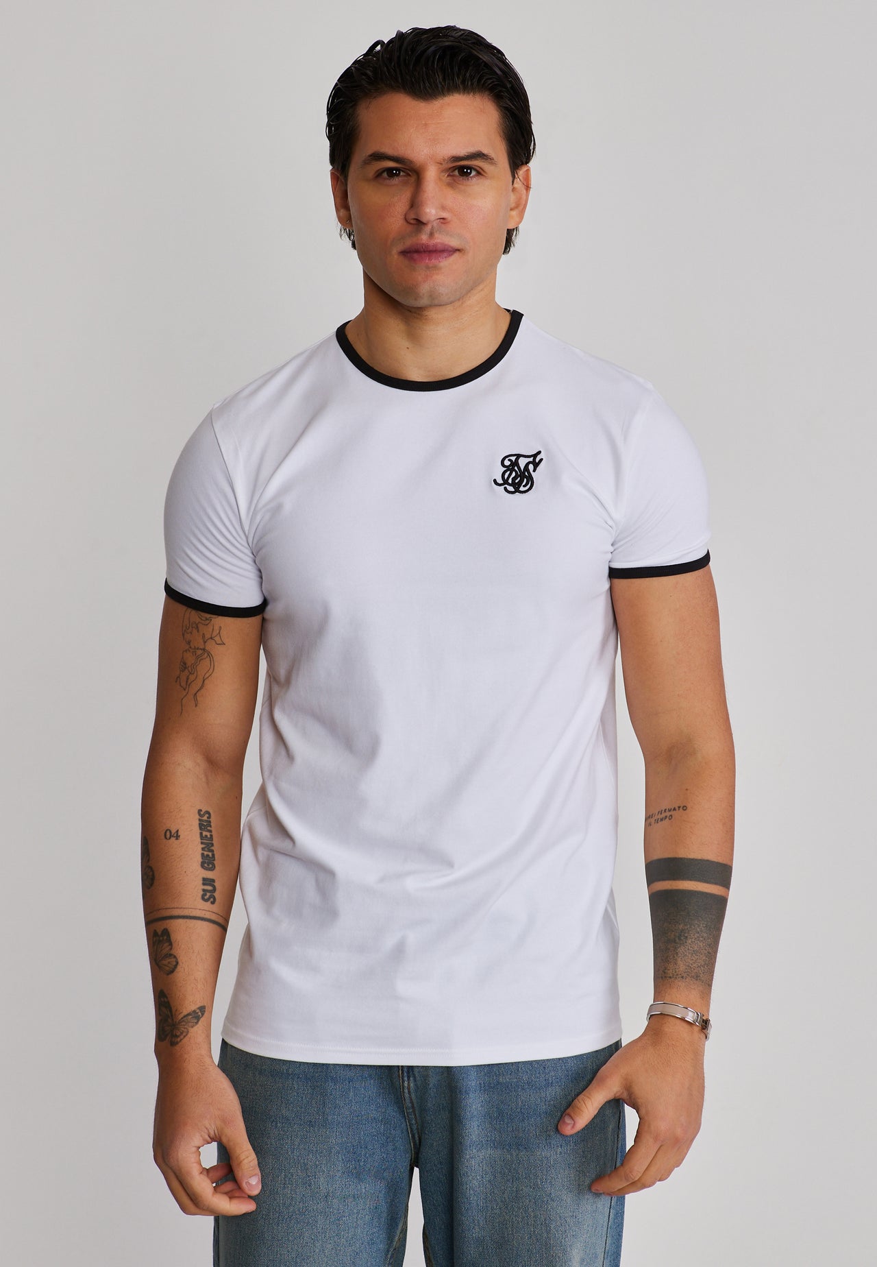 White and Black Ringer T-Shirt