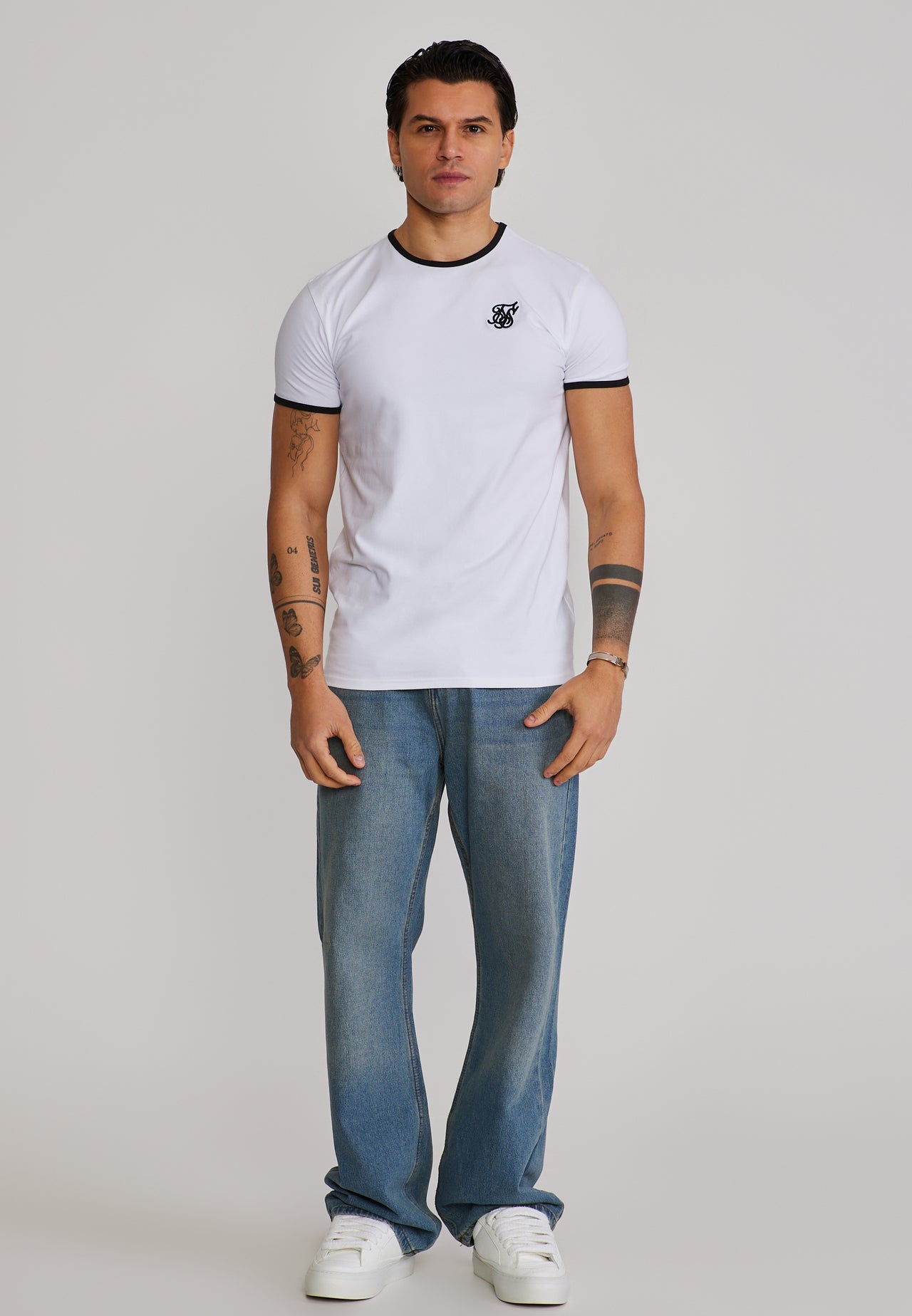 White and Black Ringer T-Shirt (2)