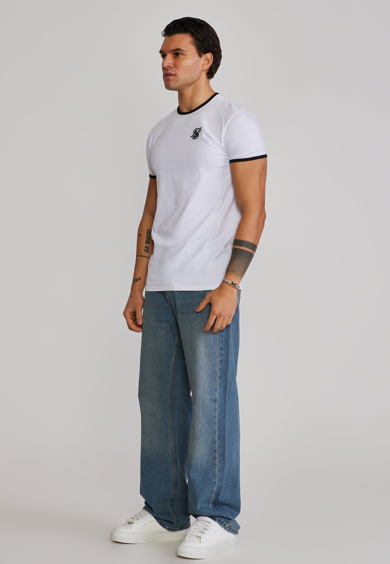 White and Black Ringer T-Shirt (3)