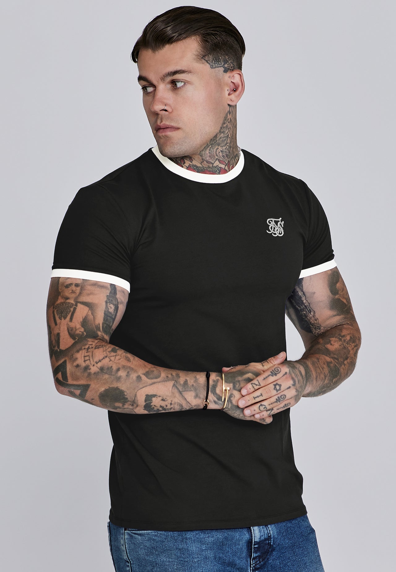 Black and White Ringer T-Shirt