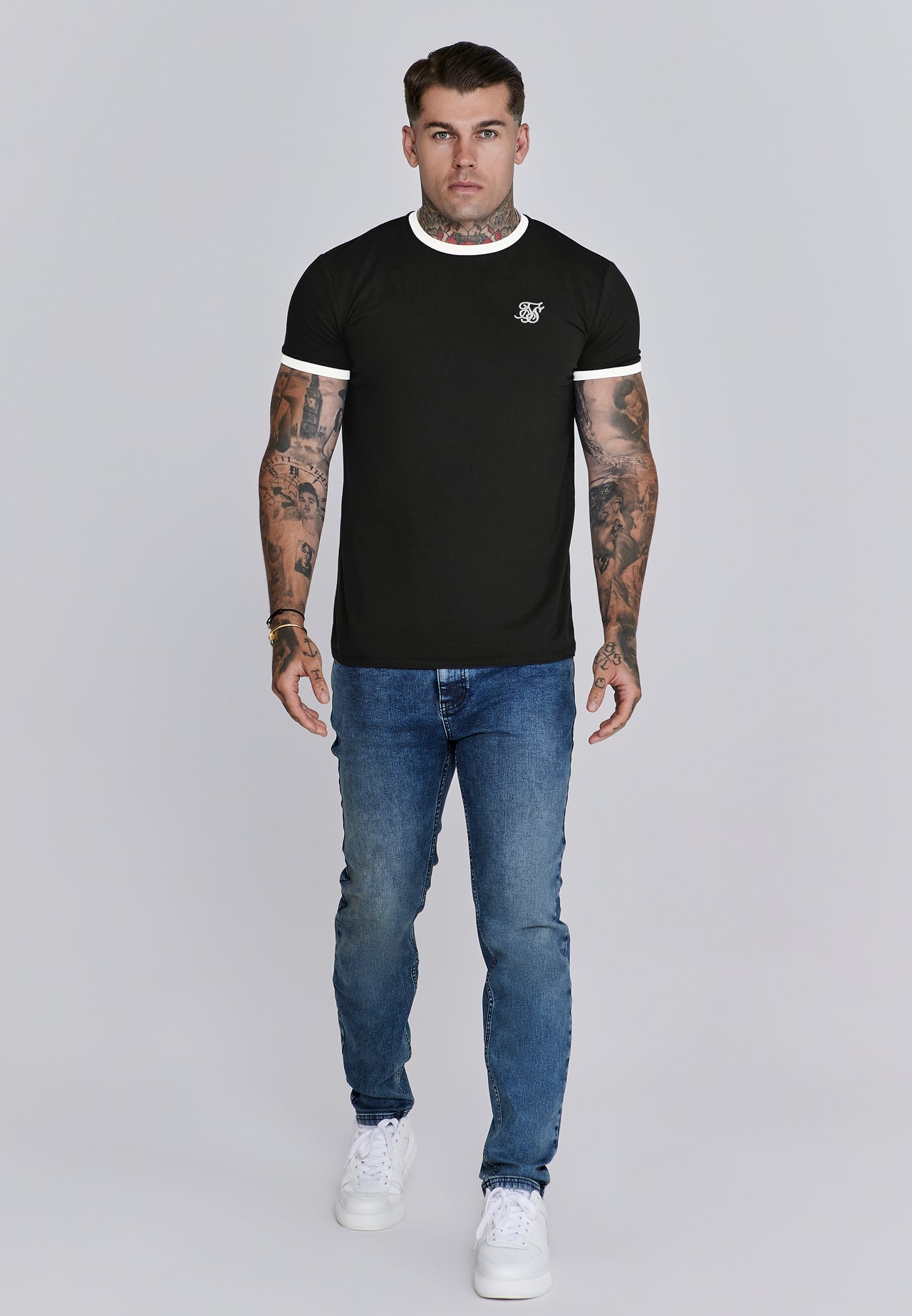 Black and White Ringer T-Shirt (1)