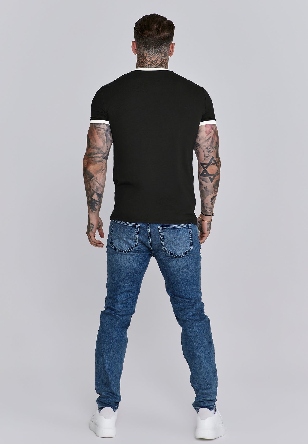 Black and White Ringer T-Shirt (4)